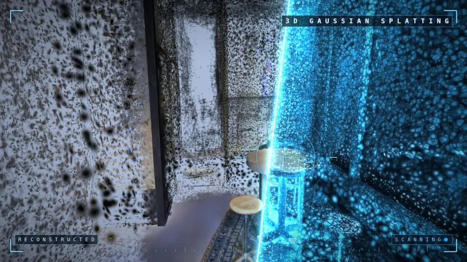 Illustration av skanning med 3D Gaussian Splatting